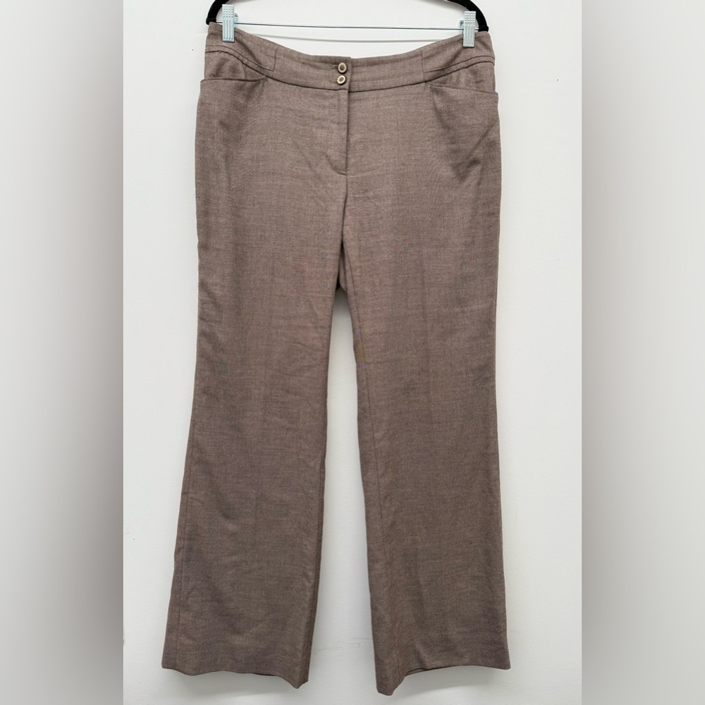 WHBM Legacy Modern Boot Trouser Bootcut Pants Brown Tweed 12R